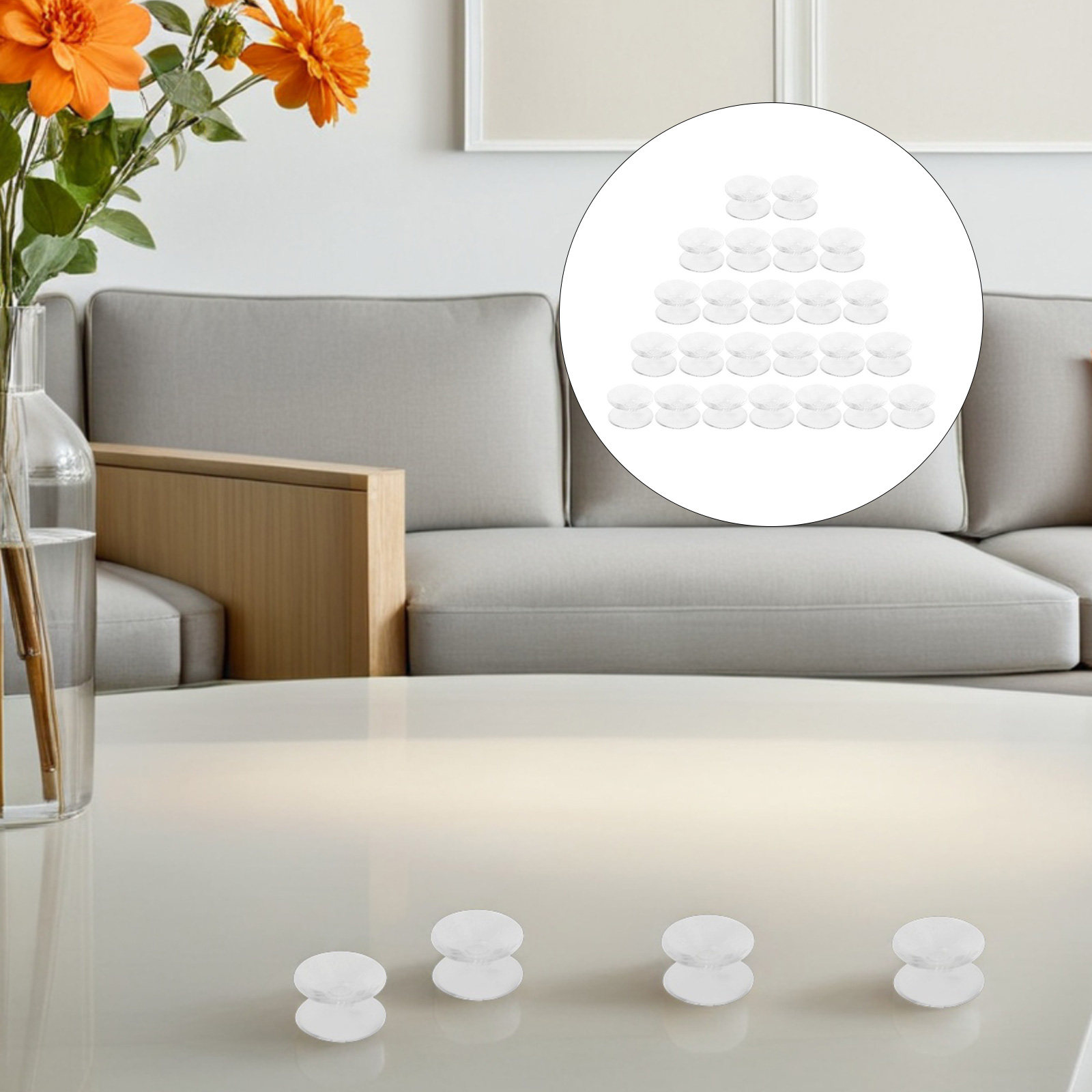 Glass Soap Dish - 24Pcs Soft Silicone Glass Table Spacers