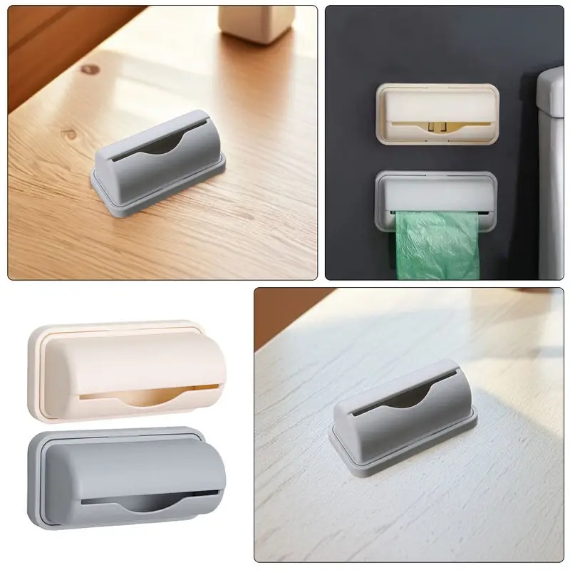 Home Bathroom Cabinets - 1/2/3/4Pcs Wall-Mounted Trash Bag Dispenser Kitchen