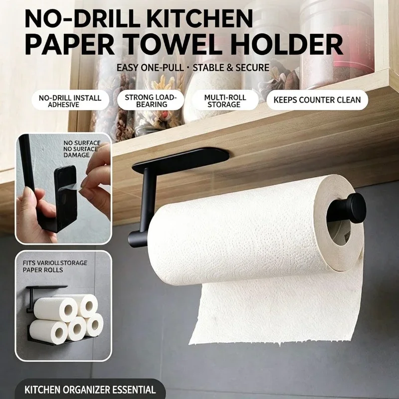 Toilet Paper Holder - Paper Roll Holder Towel Rack Hanging