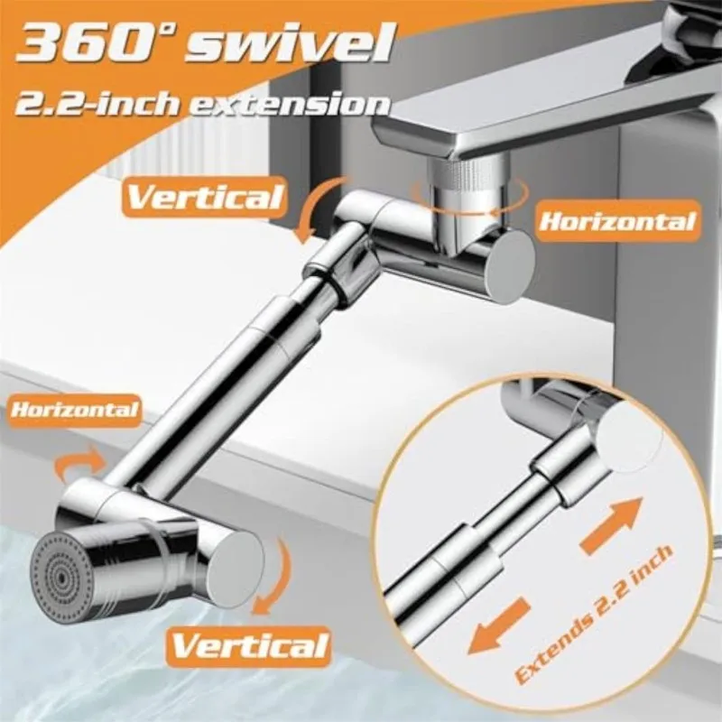 Home Bathroom Water Filter - 1440 Kitchen Scalable Metal Faucet Aerator