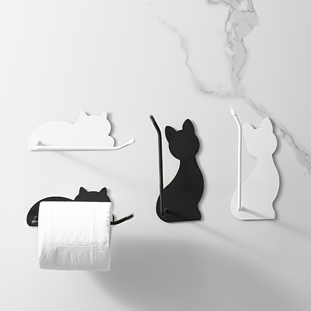 Toilet Paper Holder - Cat Shaped Wall Mounted Toilet Paper