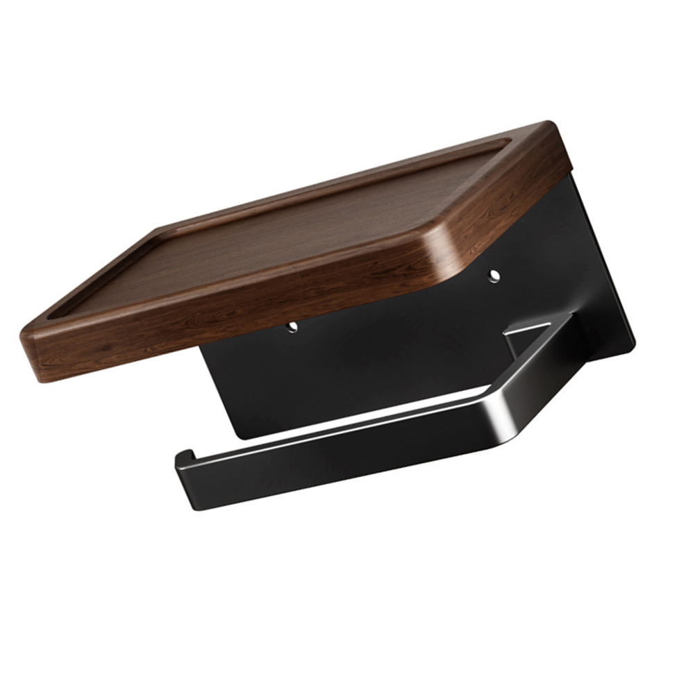 Toilet Paper Holder - Rust Resistant Roll Holder Walnut Toilet
