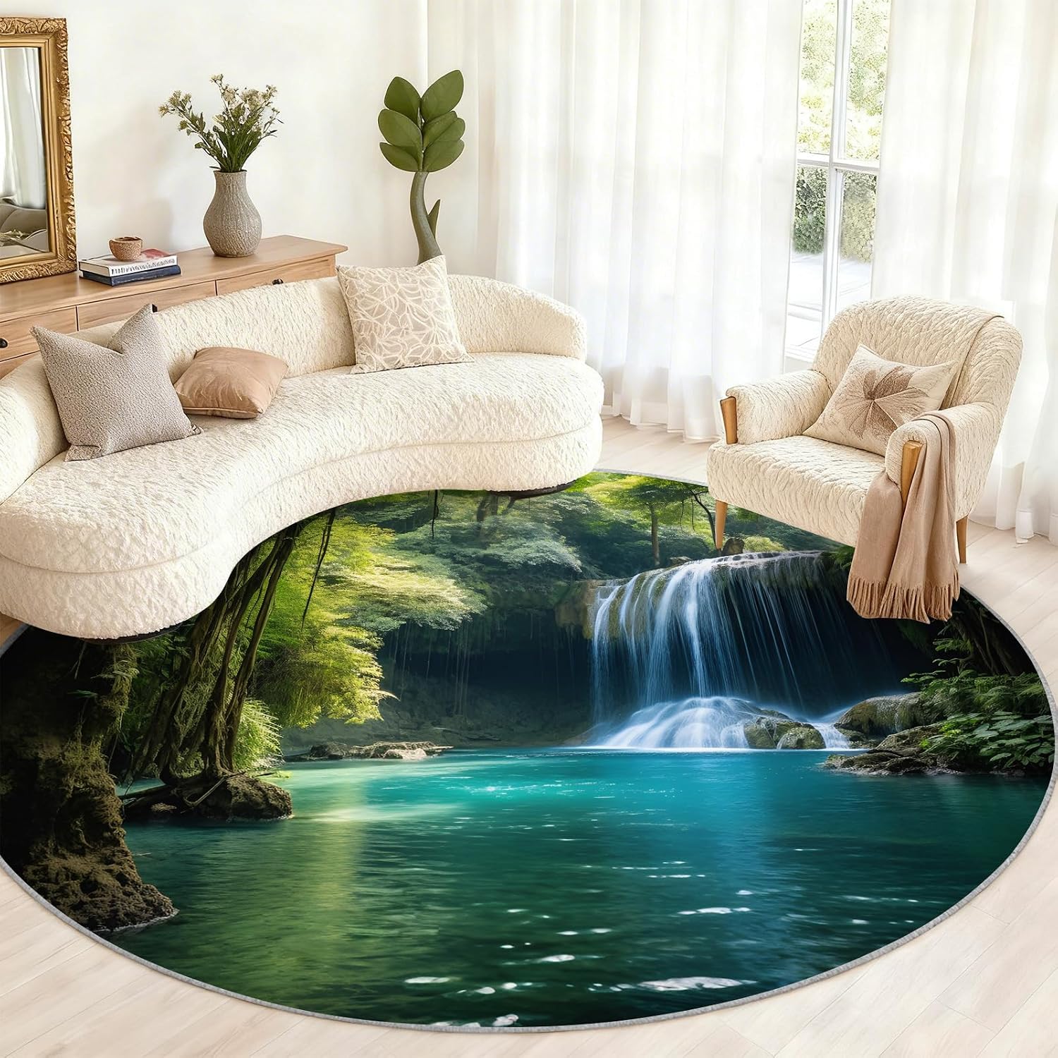 Luxury Round Waterproof Area R - Home Bathroom Scene review and price