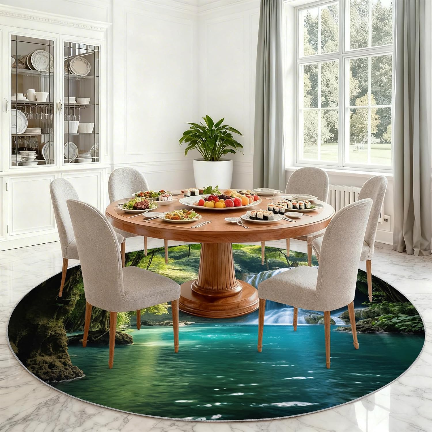 Luxury Round Waterproof Area R - Home Bathroom Scene review and price