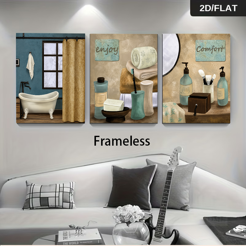 1 set of bathroom themed tripl - Home Bathroom Plan review and price