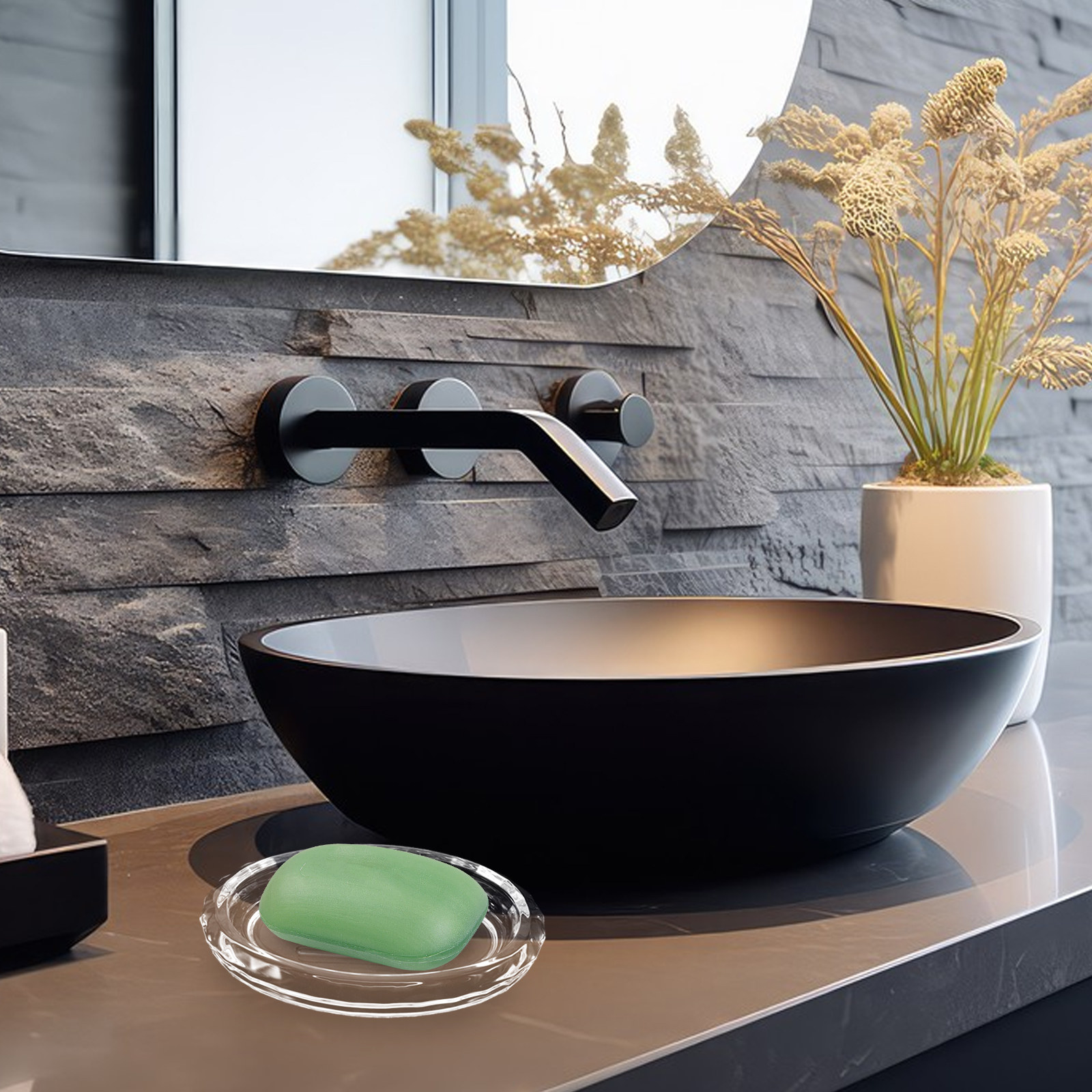 2Pcs High Quality Clear Glass  - Glass Soap Dish review and price