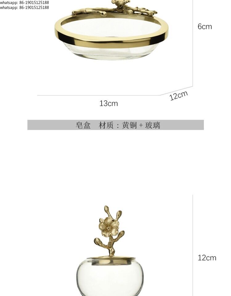 European Style Gold Brass Glas - Glass Soap Dish review and price