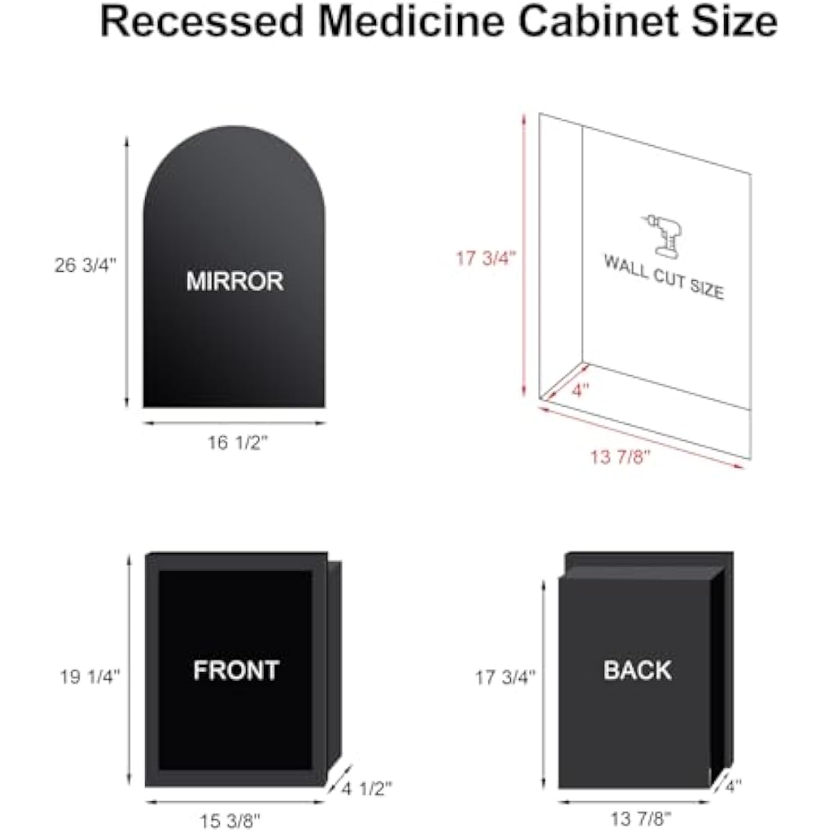 Arched Recessed Bathroom Mirro - Bathroom Cabinet Mirror review and price
