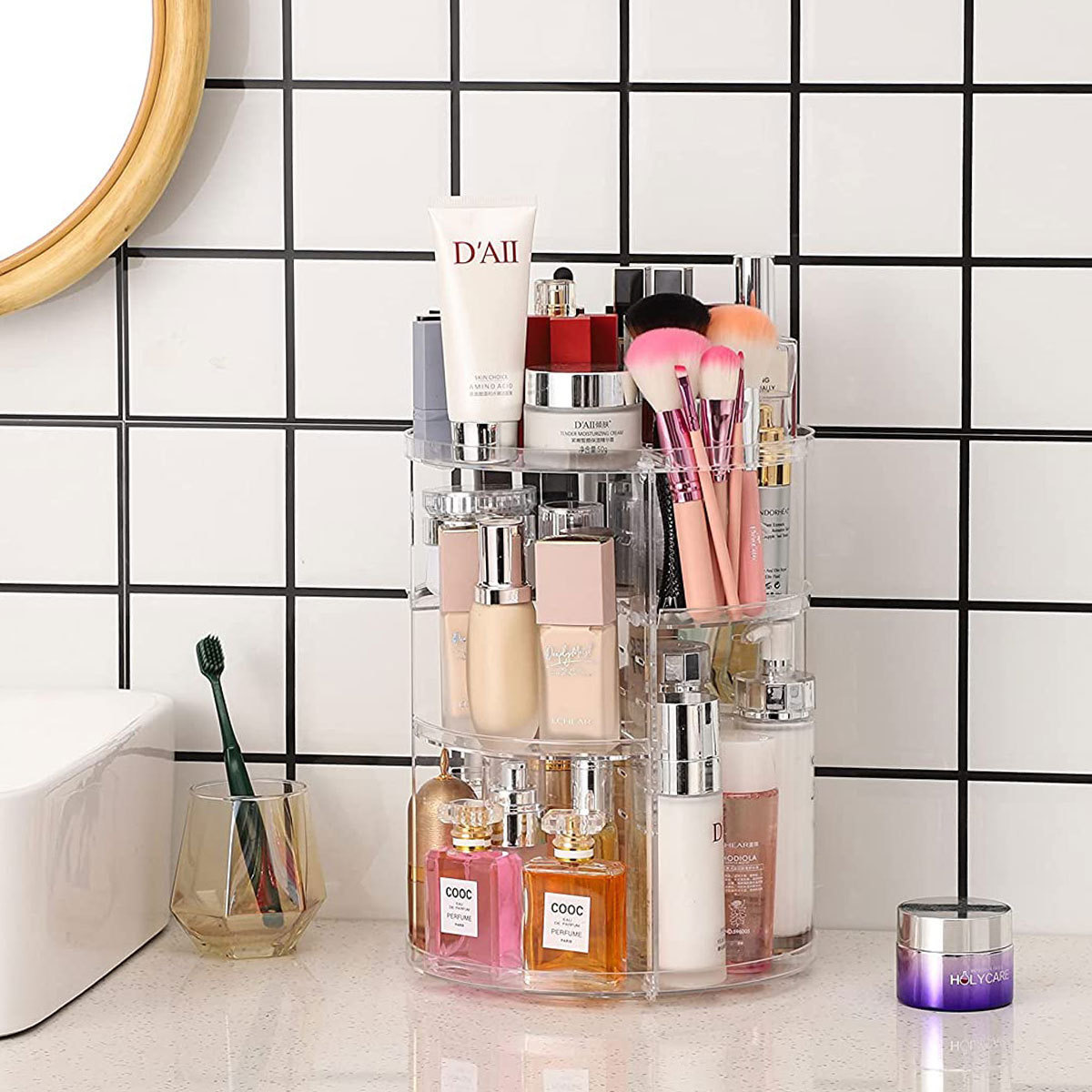 360-Degree Rotating Cosmetic S - Home Bathroom Cabinets review and price