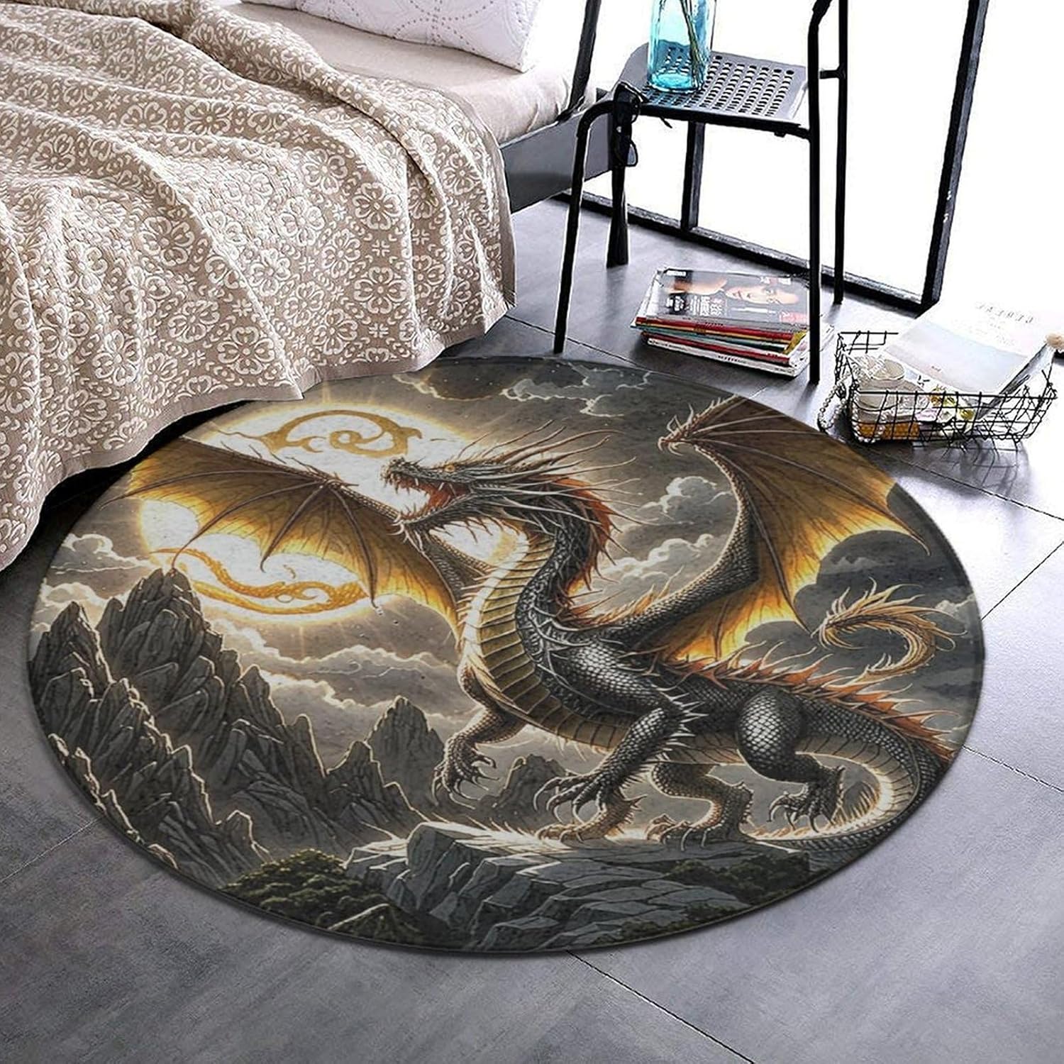 Majestic Dragon Round Rug Fant - Home Bathroom Scene review and price