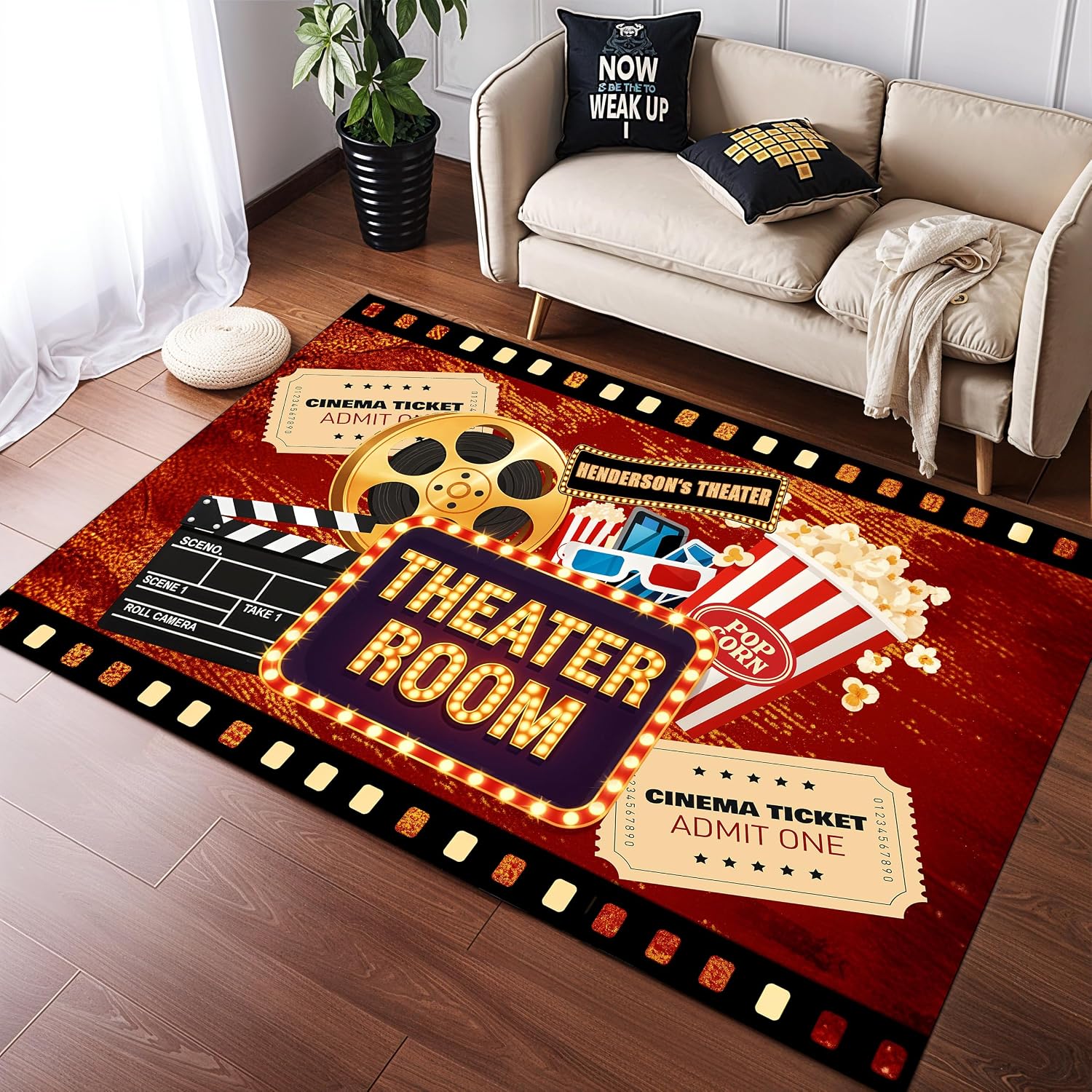 Engraved Name Cinema Carpet, S - Home Bathroom Name review and price