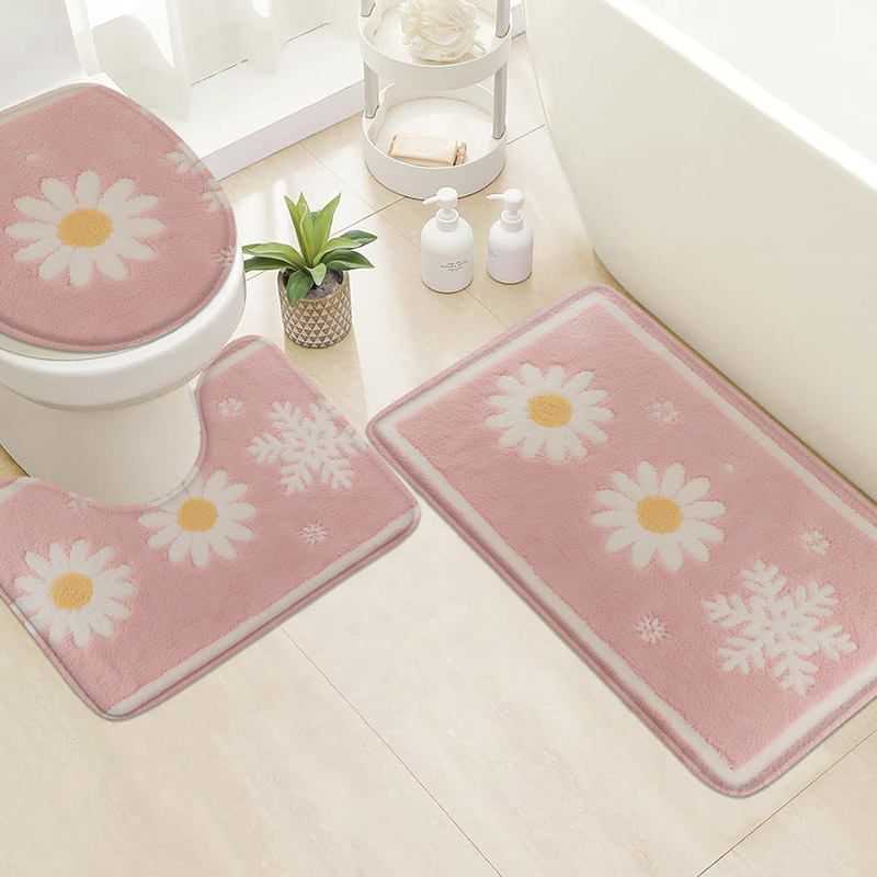 3pcs Plant Flower Bathroom Flo - Zara Home Bathroom Rug review and price