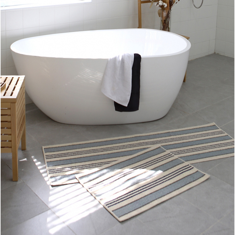 VIKAMA Korean Minimalist Strip - Zara Home Bathroom Rug review and price