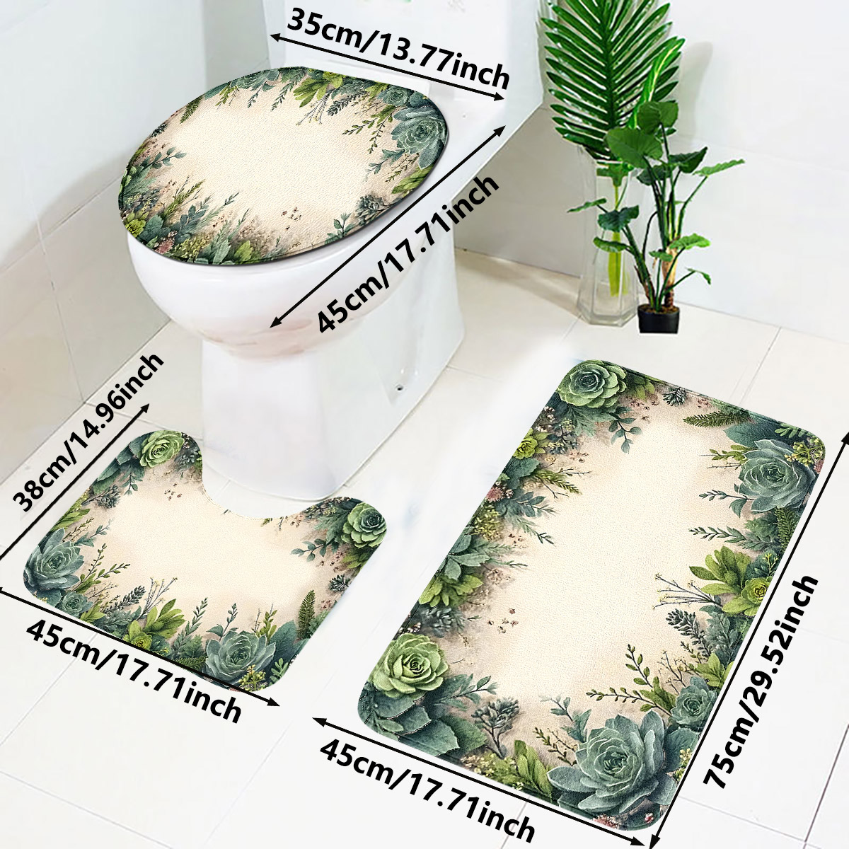 Retro Succulent Bathroom Three - Zara Home Bathroom Rug review and price
