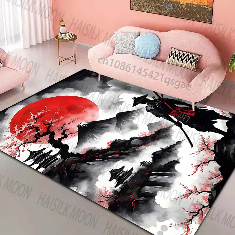 Samurai red sun mountain scene - Home Bathroom Scene review and price