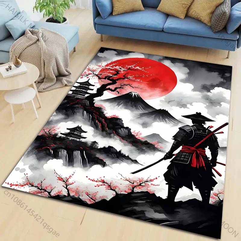 Samurai red sun mountain scene - Home Bathroom Scene review and price