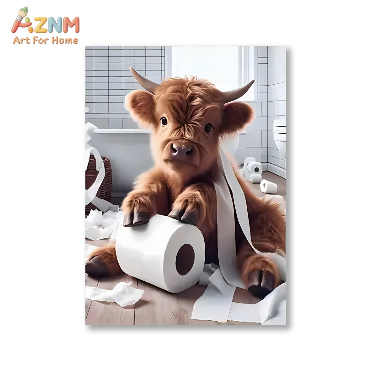 AZNM Funny Highland Cow Bathro - Home Bathroom Scene review and price