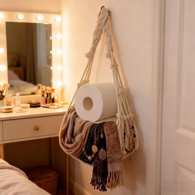 Handwoven Cotton Rope Toilet P - Toilet Paper Holder review and price