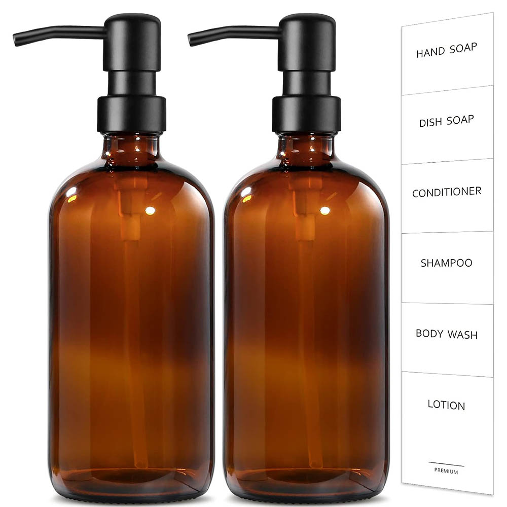 Amber Glass Soap Dispenser, 2  - Glass Soap Dish review and price