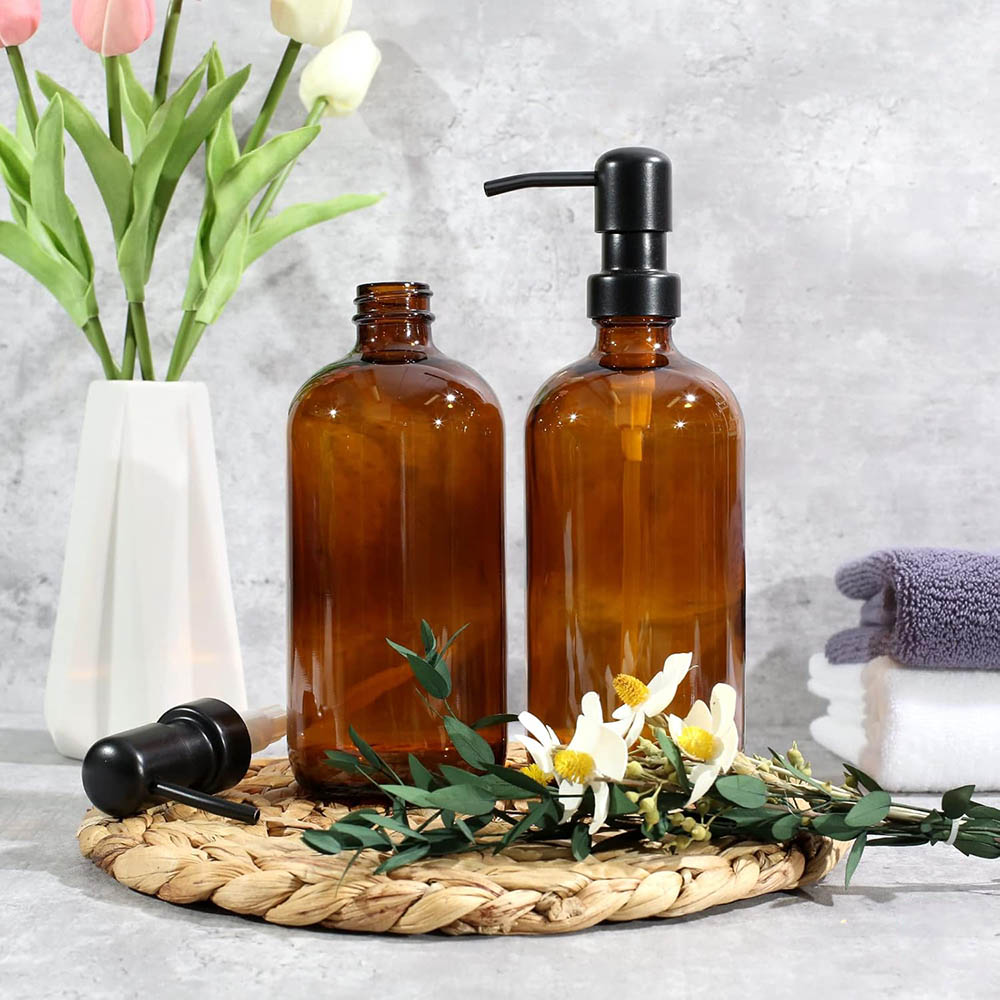 Amber Glass Soap Dispenser, 2  - Glass Soap Dish review and price