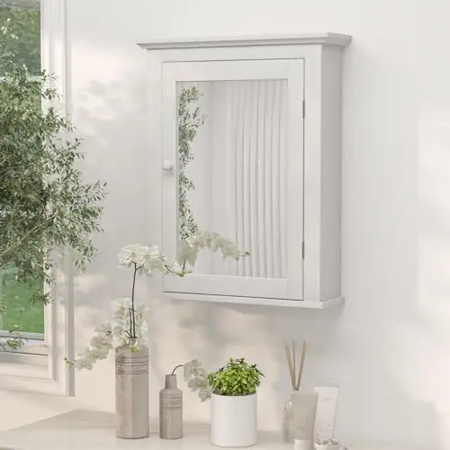White Medicine Cabinet with Mi - Bathroom Cabinet Mirror review and price