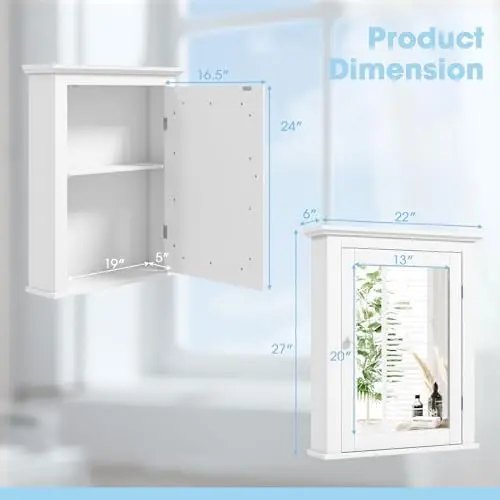White Medicine Cabinet with Mi - Bathroom Cabinet Mirror review and price
