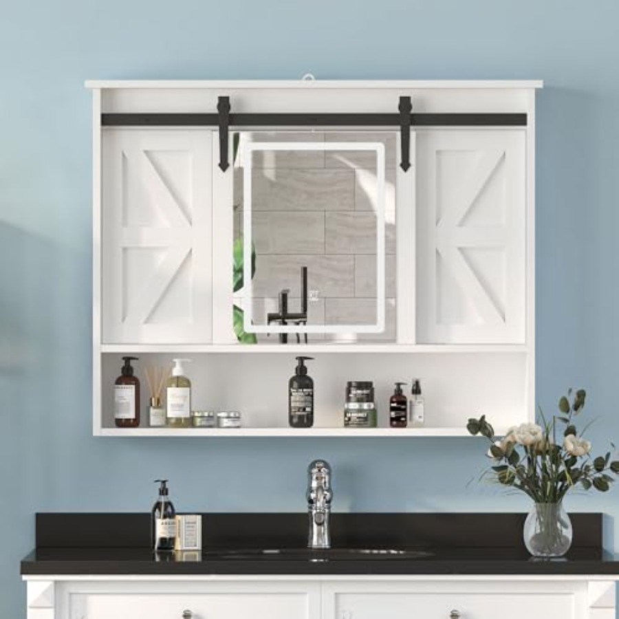 Lighted Medicine Cabinet with  - Bathroom Cabinet Mirror review and price