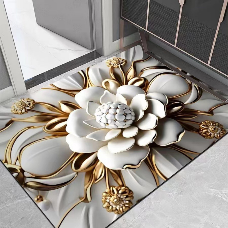 VIKAMA Light Luxury Lotus Bath - Zara Home Bathroom Rug review and price